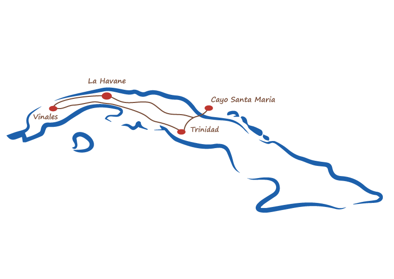 carte cuba circuit Baroudeur "La perle des Caraibes"