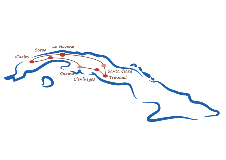 carte cuba circuit salsa et découverte location de voiture